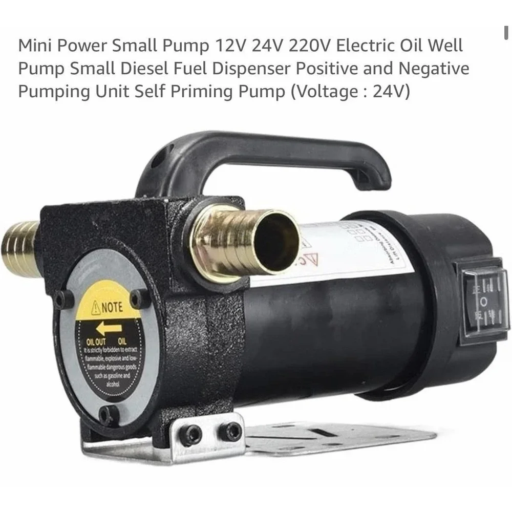 24V DC Electric Diesel Fuel Transfer Pump Self Priming Oil Pump Kit Clips Hose